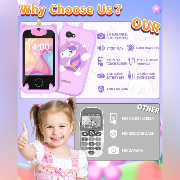 Girls Age 6-8 Smart Phone (Purple) - Picture 4 of 10